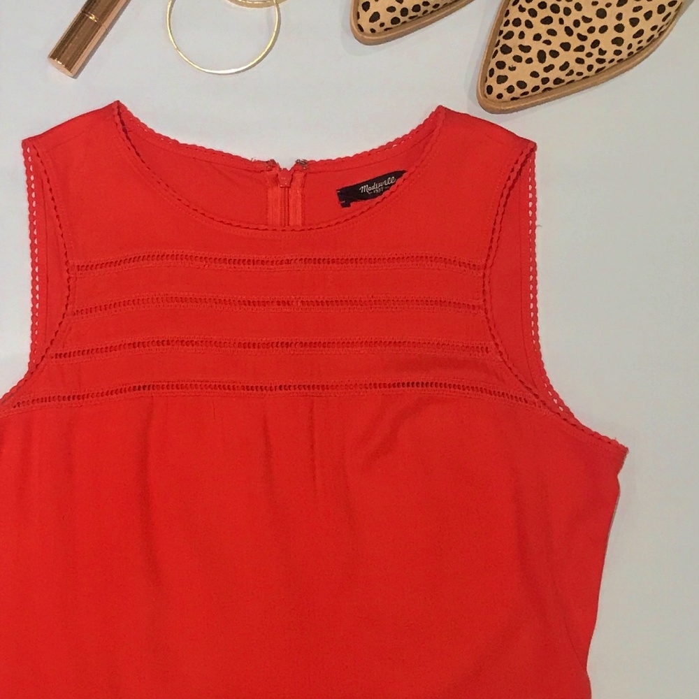 Madewell Silk Peplum Veranda Top | Red | Small